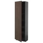 METOD Visoki element s policama, Crnosiva/Sinarp smeda, 60x37x200 cm