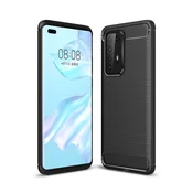 TPU gel ovitek/etui/ovitek Brushed Carbon za Huawei P40 Pro - črn