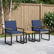 Set vanjskog namještaja 3 pcs Siva i tamnoplava poliratan
