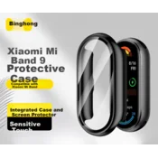 Binghong Zaštita stakla za pametne satove + Zaštitna kucišta za pametne satove + Zamenska narukvica za pametne satove za Xiaomi Mi Band 10, Crna
