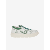Green and White Womens Leather Sneakers Love Moschino - Women