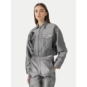 Calvin Klein Jeans jakna LV047E715G Srebrna Relaxed Fit