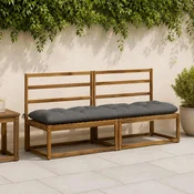 vidaXL Blazina za klop VIANEN 100% poliester Siva 200 x 50 x 12 cm