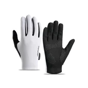 INF Dihajoče polno-prstne kolesarske rokavice s 5mm SBR blazino White L, (5000324358)