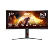 AOC 34 inca CU34G4Z WQHD 3440x1440 Fast VA 240 Hz zakrivljeni gaming monitor