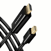 AXAGON rvdm-hi14c2 pretvornik/aktivni kabel mini dp > hdmi 1.4 kabel 1.8m4k/30hz