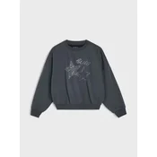 Sinsay - Crewneck duks sa ukrasnim cirkonima - tamno siva