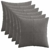 vidaXL Prevleka za blazino 6 pcs ALMELO Temno siva 35 x 35 cm korduroy