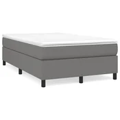 Vidaxl Posteljni okvir z vzmetmi temno siv 120x200 cm blago
