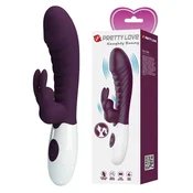 LyBaile Temno vijoličen vibrator zajček 30 funkcij - Pretty Love Naughty Bunny