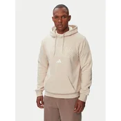 adidas Majica dugih rukava Collegiate Script Graphic Hoodie KC7185 Bež Regular Fit
