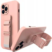 HURTEL Gel ovitek z vrvico za roko in verižico za torbico Xiaomi Redmi 9 roza