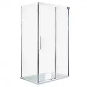Fabio asimetrična kvadratna tuš kabina brez pladnja s premazom Easy clean 120x90x200 cm