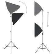 vidaXL Foto studijski komplet s softboxi, ozadjem in odbojnikom