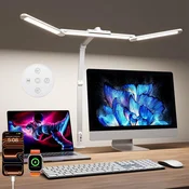 YICAIZI LED namizna svetilka, 1400LM, 24W, z vpenjalom, zatemnilna, daljinski upravljalnik