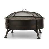 Blumfeldt Catania 2-in-1 posoda za ogenj O80cm cm, zaščita pred iskrami, O70cm žar, jeklo, antični motiv