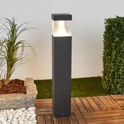 Lucande LED-svetilka Egon, višina 65 cm, grafitno siva, IP54 - Sodobni - grafitno siva, prosojna - Kovina
