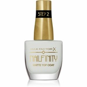 Max Factor Nailfinity Matte Top Coat završni gel lak za nokte s mat efektom nijansa 101 Velvet Curtain 12 ml