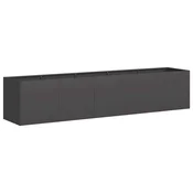 Vidaxl Cvetlični lonec črne barve 200x40x40 cm hladno valjano jeklo