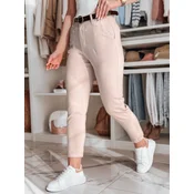 Spodnie damskie slim fit z paskiem TAIRONIK różowe Dstreet