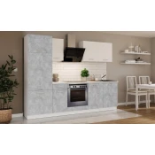 Kuhinjski blok CALIFORNIA BETON 260 cm z vgradnimi aparati