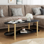 vidaXL Klubska mizica Črna 110x48x40 cm inženirski les