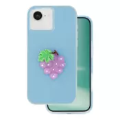 Tutti Frutti 2v1 silikonski ovitek za iPhone 16e/iPhone 17e - moder