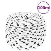 Vidaxl Delovna vrv bela 10 mm 100 m poliester