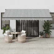 Tenda na automatsko uvlacenje antracit i bijela 450 x 350 cm