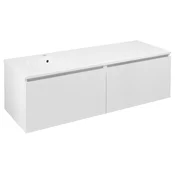 LOREA omarica z umivalnikom 141x46x51,5cm (70+70cm), leva, bela mat - Bela mat barva - 141x46x51,5 cm - Sapho - LOREA - 24 - MDF/laminat - 1410 - 460 - 515 - 14