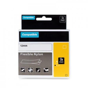 PRINTLINE združljiv trak z DYMO 18488, 12 mm, 3,5 m, črn tisk/belo ozadje, RHINO, najlon, prilagod