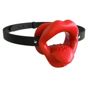 Kiotos Vibrating Mouth Gag Silicone Lips & Tongue Red