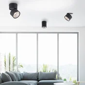 LED-stropna svetilka PURE NOLA, enogorilna, črna - Dnevna soba/jedilnica - Sodobni - Kovina