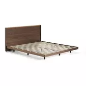 Rjava zakonska postelja iz masivne breze z letvenim dnom 180x200 cm Norlen – Kave Home