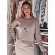 Bluzka damska one size oversize z wisiorkiem NUBISS popielata Dstreet