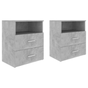 MAISON CHIC Dvo delni komplet Nočne omarice - Nočne mize betonsko siva 50x32x60 cm, (21687803)
