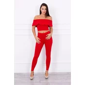 Set with red ruffle