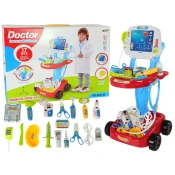 slomart LEAN TOYS Zdravniški set na vozičku z EKG-jem (17 kosov)