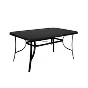 Springos Vrtna Miza 150x90 cm SPRINGOS Toscana Črna, Za 4-6 Oseb, Kovinski Okvir, Odporna na Vreme