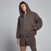 MP Mens Lift Oversized Loopback 2 Way Zip Hoodie - Chocolate - M