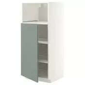 METOD Visoki element za ugradne uredaje, bela/Nickebo mat sivozelena, 60x60x140 cm