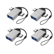 INF 2-v-1 OTG adapter 4-pack — USB-C in Micro USB na USB 3.0 za Android Silver, (5000276741)