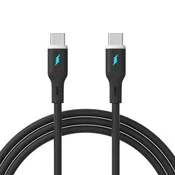 INF 66W USB-C na USB-C kabel za hitro polnjenje - silikon, 100 cm Black, (5000276720)