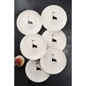 Hermia Set dezertnih tanjira, 6 komada, Beli