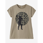 Khaki Girly T-shirt name it Just Dance - Girls