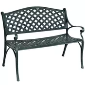 Northix Vrtna aluminijasta klop 103x55x82 cm z nasloni starinsko zelena