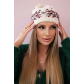 marka niezdefiniowana Womens cap Florencja K350 ecru+burgundy