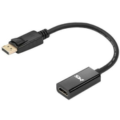 MS Display port -> HDMI F adapter, 20cm, 4K/30Hz, crni, ( 0001293100 )
