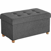 Puf, zložljiva klop s prostorom za shranjevanje in pokrovom, 76 x 38 x 40 cm | SONGMICS
