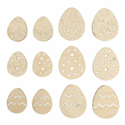 Rayher. Leseni okraski, jajčka, 3x4cm, set 12